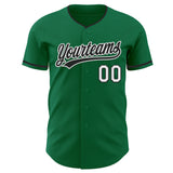 Custom Kelly Green Black-White Authentic Baseball Jersey