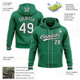 Custom Stitched Kelly Green White-Black Baseball Pullover Sweatshirt Hoodie