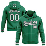 Custom Stitched Kelly Green White-Black Baseball Pullover Sweatshirt Hoodie