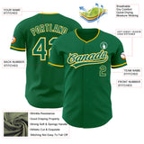 Custom Kelly Green White-Gold Authentic Baseball Jersey