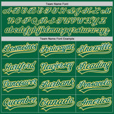 Custom Kelly Green White-Gold Authentic Baseball Jersey