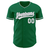 Custom Kelly Green White-Gray Authentic Baseball Jersey