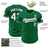 Custom Kelly Green White-Gray Authentic Baseball Jersey