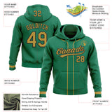 Custom Stitched Kelly Green Old Gold-Black Baseball Pullover Sweatshirt Hoodie