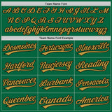 Custom Stitched Kelly Green Old Gold-Black Baseball Pullover Sweatshirt Hoodie