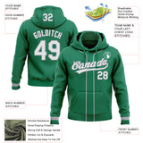 Custom Stitched Kelly Green White-Gray Baseball Pullover Sweatshirt Hoodie
