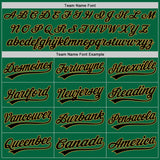 Custom Kelly Green Black-Old Gold Authentic Baseball Jersey