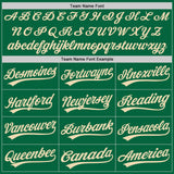 Custom Stitched Kelly Green Cream Baseball Pullover Sweatshirt Hoodie