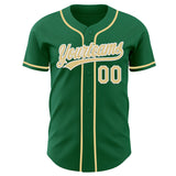 Custom Kelly Green Vegas Gold-White Authentic Baseball Jersey