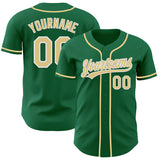Custom Kelly Green Vegas Gold-White Authentic Baseball Jersey