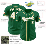 Custom Kelly Green White-Vegas Gold Authentic Baseball Jersey