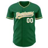 Custom Kelly Green Vegas Gold-White Authentic Baseball Jersey