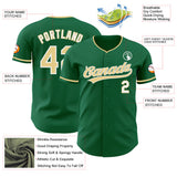 Custom Kelly Green Vegas Gold-White Authentic Baseball Jersey