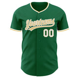 Custom Kelly Green Vegas Gold-White Authentic Baseball Jersey