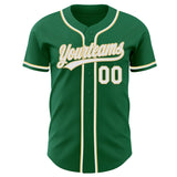 Custom Kelly Green White-Vegas Gold Authentic Baseball Jersey
