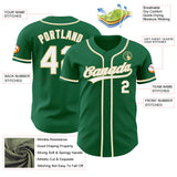 Custom Kelly Green White-Vegas Gold Authentic Baseball Jersey