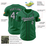 Custom Kelly Green Gray-Black Authentic Baseball Jersey