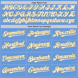 Custom Light Blue White-Old Gold Mesh Authentic Throwback Baseball Jersey