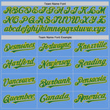 Custom Light Blue Kelly Green-Yellow Mesh Authentic Throwback Baseball Jersey