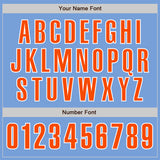 Custom Light Blue Orange-White Authentic Baseball Jersey