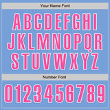 Custom Light Blue Pink-White Authentic Baseball Jersey