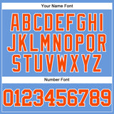 Custom Light Blue Orange-White Mesh Authentic Throwback Baseball Jersey