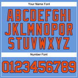 Custom Light Blue Orange-Royal Mesh Authentic Throwback Baseball Jersey