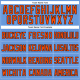 Custom Light Blue Orange-Black Mesh Authentic Throwback Baseball Jersey