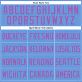 Custom Light Blue Medium Purple Mesh Authentic Throwback Baseball Jersey