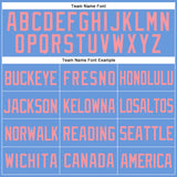 Custom Light Blue Medium Pink Mesh Authentic Throwback Baseball Jersey