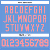 Custom Light Blue Medium Pink Mesh Authentic Throwback Baseball Jersey