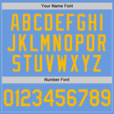 Custom Light Blue Gold Authentic Throwback Baseball Jersey