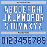 Custom Light Blue Royal-White Authentic Throwback Baseball Jersey