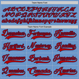 Custom Light Blue Red-Navy Hockey Jersey