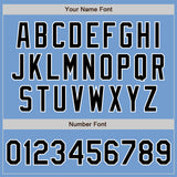 Custom Light Blue Black-White Authentic Baseball Jersey