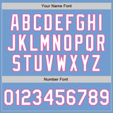 Custom Light Blue White-Pink Authentic Baseball Jersey