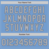 Custom Light Blue Gray-Steel Gray Authentic Baseball Jersey