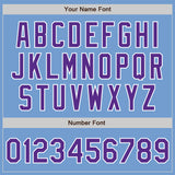 Custom Light Blue Purple-White Authentic Baseball Jersey
