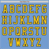 Custom Light Blue Black-Yellow Authentic Baseball Jersey