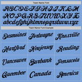 Custom Light Blue Black Authentic Throwback Basketball Jersey