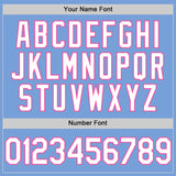 Custom Light Blue White-Pink Authentic Throwback Basketball Jersey