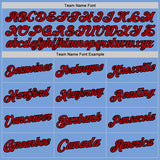 Custom Light Blue Red-Black Authentic Throwback Basketball Jersey