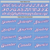 Custom Light Blue White-Purple Authentic Throwback Basketball Jersey