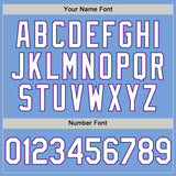 Custom Light Blue White-Purple Authentic Throwback Basketball Jersey