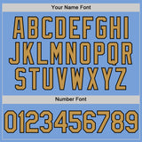 Custom Light Blue Old Gold-Black Authentic Throwback Basketball Jersey