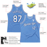 Custom Light Blue White-Royal Authentic Throwback Basketball Jersey