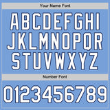 Custom Light Blue White-Navy Authentic Throwback Basketball Jersey