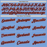 Custom Light Blue Navy-Orange Authentic Throwback Basketball Jersey