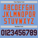 Custom Light Blue Navy-Orange Authentic Throwback Basketball Jersey