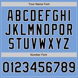 Custom Light Blue Black White-Red Authentic Baseball Jersey